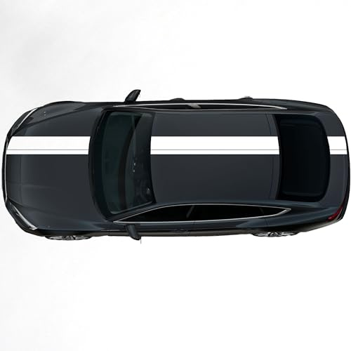 Kiwistar - Autoaufkleber Rallye Streifen - 23 x 400 cm - weiß glänzend - selbstklebend - Viperstreifen für Auto, Motorhaube, Karosserie - Tuning Aufkleber Racing Deko