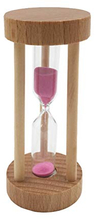 SUPVOX Clessidra in legno 3 minuti rosa sabbia vetro di sabbia Timer decorazione da tavolo per cucinare maschera yoga gioco pulizia denti