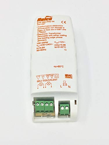 Transformador electrónico RELCO 200 PFS TH 100 – 200 W 12 V halógeno transformador regulable RN1287
