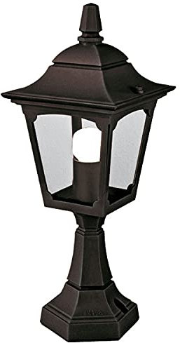 Bodenleuchte für Garten Schwarz Aluminium H:44cm Rustikal FRANKIE Antike Lampe Weg Terrasse