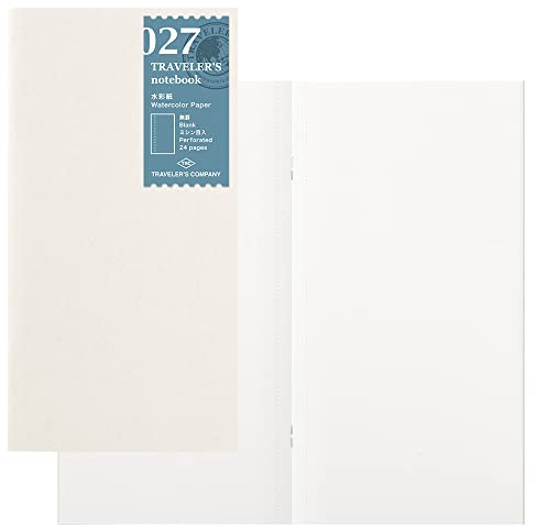 Designphil resandes anteckningsbok påfyllning, akvarellpapper, 2-pack, 21 x 10 cm, 24 sidor