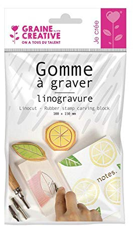 Beutel 1 Platte mit Graviergummi zum Linolschnitt - 15 x 10 cm