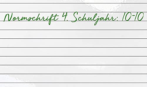 Whiteboard Tafelfolie trocken abwischbare Folie| mit Lineatur | selbstklebend beschreibbar abwischbar zuschneidbar | PREMIUM Klebefolie WEISS | (120x60 cm, Normschrift 4. Schuljahr:10-10)