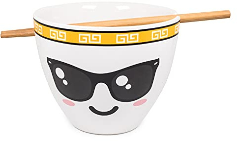Toynk Bowl Bop Pho Sho Japanese Dinnerware Set | 16-Ounce Ramen Bowl, Chopsticks