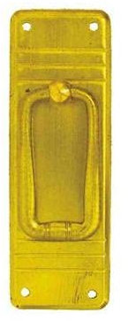 Antikhof Möbelbeschlag Jugendstil Messing geprägt,Größe:2,8x8,3cm,Bestellnummer JMB 99B, Dunkelbraun