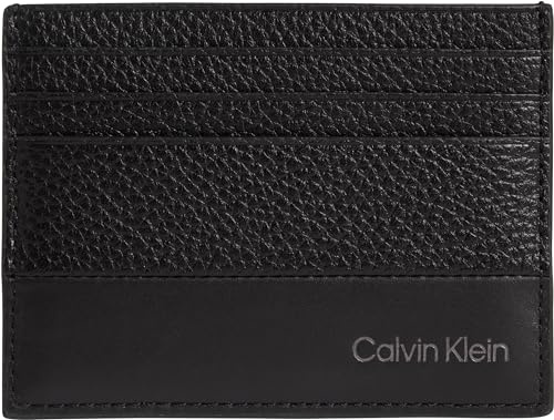 Calvin Klein Porta carte Uomo in pelle, Nero (Ck Black), Taglia Unica
