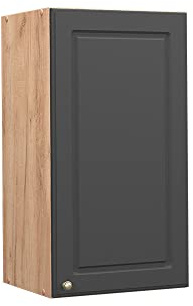 Vicco Hängeschrank Fame-Line, Anthrazit-Gold, 40 cm | MDF-Front · Soft-Close · 2 Einlegeböden · Metallgriffe · ✓ Praktischer Stauraum