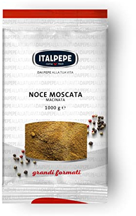 Italpepe, Noce Moscata Macinata, Sapore Fresco e Balsamico, Ideale per Valorizzare le Verdure Crude e Alla Griglia, Insalate e Carpacci, Senza Glutine, Confezione da 1 kg