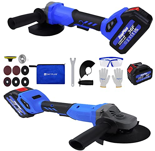 Professional Mini Winkelschleifer 21 V Akku-Winkelschleifer mit 115 mm Scheibendurchmesser, Bürstenlosen Motor Mini Winkelschleifer für Schleifen und Schneiden, 2 Positionen Hilfsgriff