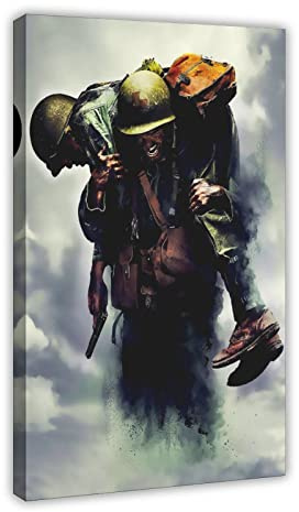 HDTS Movie Hacksaw Ridge Poster 1 Canvas Poster Bedroom Decor Sports Landscape Office Room Decor Gift Frame: 12x18inch(30x45cm)