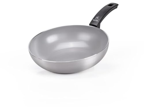 Moneta Innova Wok 1m 28 cm, rivestimento naturale FineGres (NO PFAS), anche per induzione, 100% Made in Italy