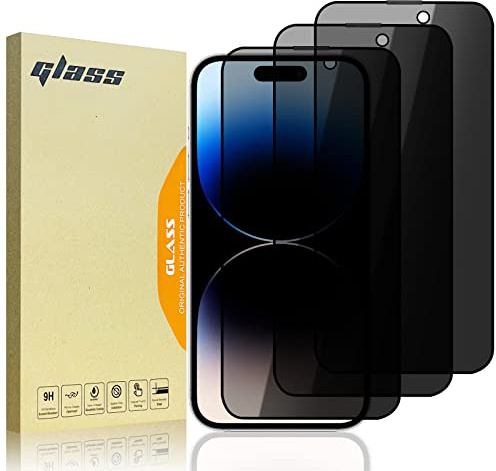 DYNASCO 3 Pezzi Privacy Pellicola Protettiva per iPhone 14, Durezza 9H Copertura Totale Anti-Spy Vetro Temperato Protezione Schermo per iPhone 14 6,1 - Anti-Graffio, Anti-Impronte, Senza Bolle