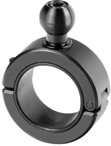Tackform 20 Series BC1 Bar Clamp with 20mm Aluminum Ball | Billet Aluminum Clamp with Rubber Insert for 1-3/8 and 1-1/2 Bars ONLY | Black