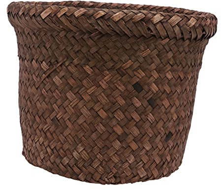 INOOMP 3pièces Panier De Rangement Tressé Algues Conteneur Décoratif Pot pour Plantes Intérieur Style Vintage Utilisation Polyvalente pour Maison Bureau
