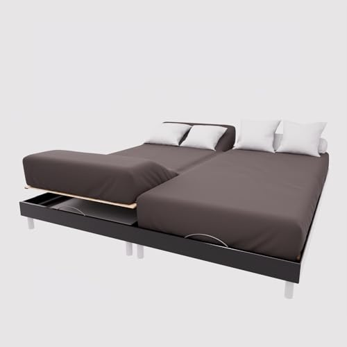 Soleil d'Ocre, Drap Housse TPR en Coton 57 Fils 2x80x200 cm UNI Brun