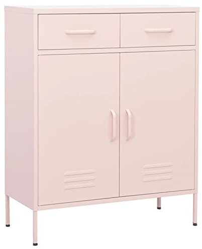 ShCuShan Lagerschrank Rosa Ordnerschrank 80x35x101,5 cm Stahl Lagerschrinke Fur Bars