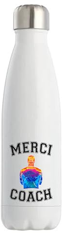Bouteille Isotherme Merci Coach - Cadeau Gourde acier inoxydable pour Entraîneurs, Coachs Sportifs et Professeurs