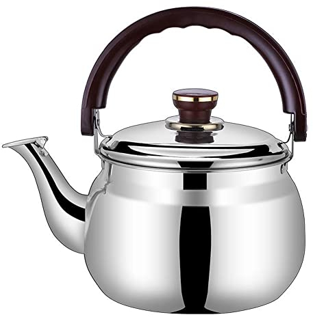 XaEjNzwDT Théière en Fonte Bouilloire sifflante Théière Grande capacité en Trois Tailles, Bouilloire en Acier Inoxydable, adaptée à Tous Les équipements de Chauffage, poignée Anti-brûlure.