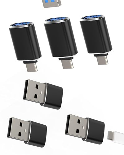 Adattatore USB C OTG Convertitore USB A Maschio a USB C Femmina (6 Pack)per iPhone iPad Pro compatibile per Samsung Android MacBook Cavo Type-C Adapter Caricatore Alimentatore Computer Connettore Auto