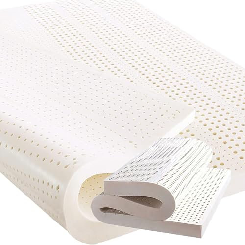 Schädlingsbekämpfung Naturlatex-Matratze 90×150cm(35×59inch), Gegen Milbe Latexmatratze Wabenporenbelüftung, 100% Natur Latex-Matratze Drucklinderung für Rückenschmerzen, Verdickt,4in