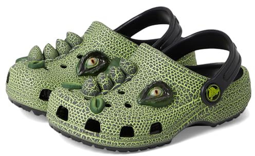 Crocs Classic IAM Scary Dino Clog T, svart, 9 UK barn, Svart, 9 UK Child