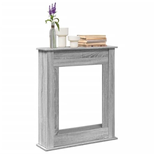 NQJIBUE Home Garden Kaminumrandung Grau Sonoma 75x20x87,5 cm Holzwerkstoff