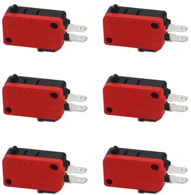 6 Stück Mikro schalter Endschalter SPDT 1NO 1NC Mikroschalter 125V / 250V 16A Tastentyp Endschalter Druckknopf Schnappschalter Mini-Mikro-Endschalter für Mikrowellenofentür Arcade V-16-1C25