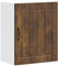 vidaXL Lucca Smoked Oak Engineered Wood Kitchen Wall Cabinet Glass Door Storage Unit 50 x 31 x 60 cm