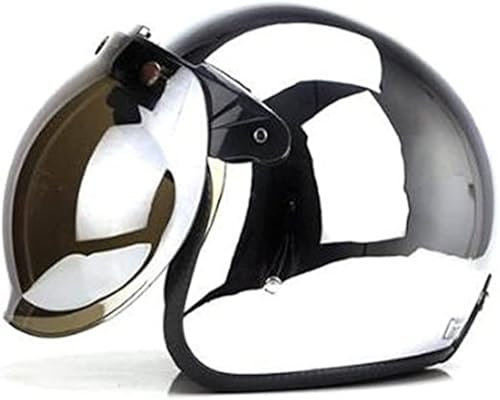 Vintage Motorrad-Halbhelm, 3/4 Motorradhel Mit Blasenlinsen ECE-Geprüft Jet-Helm Für Männer Und Frauen, Motorrad-Sturzhelm, Jet Helm Mopedhelm A,M/(57~58cm)