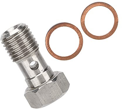 25mm Direkter Ersatz Banjo Bolt, Edelstahlbremsanschlussadapter mit 2pcs Unterlegscheiben, 25 Mm Lang, Einfach Installation für Banjo -Schlauch Barb Bolt