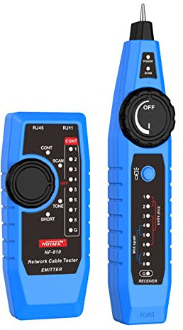 Comprobador de Cables de Red de Prueba y medición, Kit de Cables de Red NF-810 para RJ11, RJ45, CAT5, CAT6, buscador de líneas de Prueba de Cables LAN con luz LED y Auricular