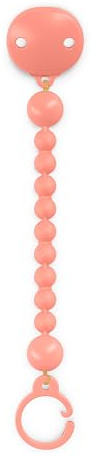 Suavinex, Napphållare för nyfödda. Flexibelt nappfodral i silikon för att bära 2 nappar, med hängande handtag, +0 månader. Colour Essence, Persika