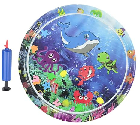 Wasserbett für Haustiere, Polster für Haustiere, bunte Katzenwassermatte mit Inflator, aufblasbares Zubehör für Haustiere, sensorisches Spielbett, tragbar