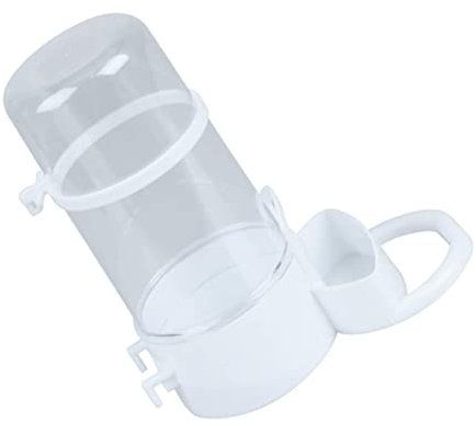 UPKOCH Automatic Feeder White Plastic Material for Small Cats and Hedgehogs with Food Storage Capacity Practical Pet Feeding Solution for Home Use
