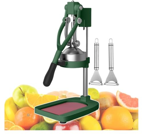 Spremiagrumi Professionale per agrumi, spremiagrumi Manuale per Limoni con 2 pelapatate, Strumento per la spremitura a Mano per Uso Commerciale e Bar (Verde)