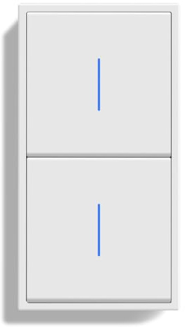 BSEEDLIFE Double Interrupteur Mural,1 Gang 1 Voie+1 Gang 2 Voies 150 * 80mm,Interrupteur avec Cadre PC et Indicateurs LED,Installation Facile,Blanc