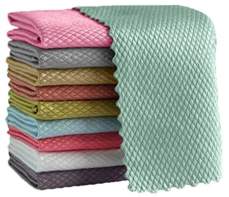 BgnEhRfL microfiber cleaning cloth, Cleaning Cloth 6-Pack of Fish Scale Cleaning Cloths, Super Absorbent and Easy to Clean, Microfiber Multipurpose Cleaning Cloth