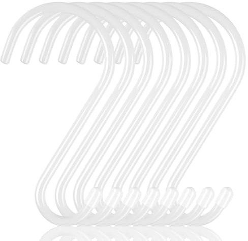8 Pezzi Ganci A S da 15cm, Gancio A S con Rivestimento in Vinile Bianco, Capacità di Carico di 30kg Gancio in Metallo Resistenti Ganci per Camera da Letto, Cucina, Bagno e Ufficio