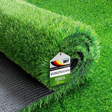 SKY Césped artificial 100 x 600 – 35 mm de altura, alfombra de césped al aire libre, por metros, césped enrollable, césped de plástico, césped para balcón y jardín, césped, alfombra para exterior a