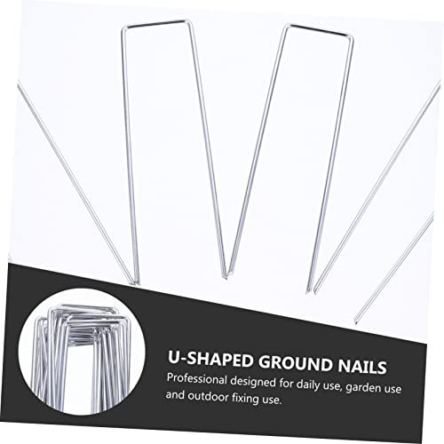 BESTonZON 50pièces Clous De Sol u pour Jardin Argent Piquets Extérieur u Clous De Camping Tente
