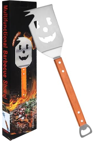 7 in 1 Multifunction BBQ Tool, BBQ Spatula for Outdoor Grill, Extra Long Grill Accessories Stainless Steel, Wooden Handle Barbecue Utensils, Holiday, Gifts for Men