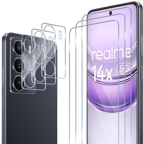 ELYCO Schutzfolie für Realme 14X/C75 4G/5G für Panzerglas, 3+3 Stück