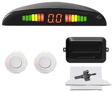 Sensori Di Parcheggio Kit Sensore Parcheggio Radar Retromarcia Posteriore Per Auto Schermo 22 Mm Indicatore Avviso Acustico 8 Colori 2/4(White 2 Sensors)