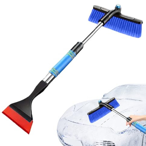 Yulokdwi Cepillo Quitanieves De Coche | Extensible Y Resistente,Herramienta De Limpieza De Hielo para Auto En Invierno - para Limpieza Vehículo SUV RV Ventana Hombres Mujeres Conductor