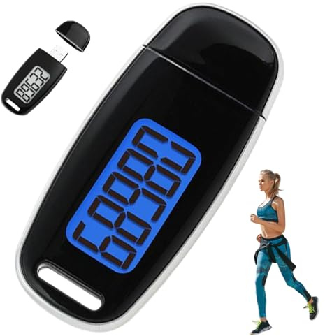 Pedometer for Walking, USB Rechargeable LCD Pedometer with Removable Clip and Strap, Accurate Step Counter with Backlight for Men Women Kids Adults Seniors