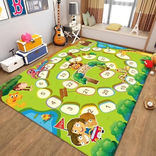 JynxtoyZeal Alfombra de Juegos para niños, Alfombra Infantil de Juego para niños de Ciudad, Alfombra de Juegos educativa, para habitación de niños, Sala de juegos-80×120cm