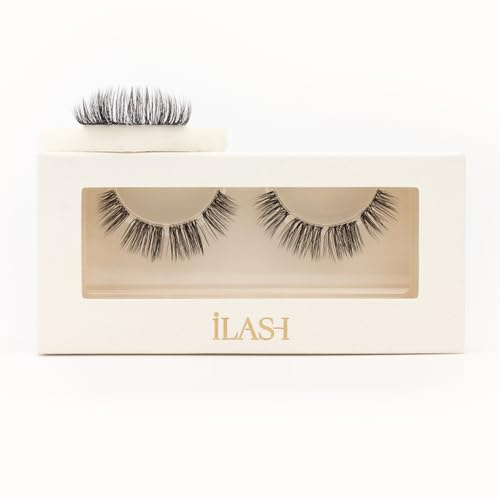 iLashUK Iconic Hybrid Lashes, Black Pre-Mapped 8 Pre-Cut No-Trim Lash Segments, Soft Volume & Natural Definition, Fluffy Dolly-Eye Effect, 10–13mm D Curl Lashes, Reusable, Waterproof
