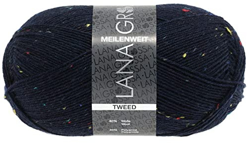 LANA GROSSA Meilenweit 100 | Sockenklassiker, uni und bedruckt, waschmaschienenfest | Handstrickgarn aus 80% Schurwolle & 20% Polyamid | 100g Wolle zum Stricken & Häkeln | 420m Garn FB112