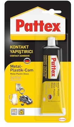 Pattex Adesivo a Contatto Trasparente, Universale, Forte Presa Iniziale, Per Incollaggio Di Pelle, Gomma, Cuoio, Legno, Moquettes, Metallo, Plastiche Flessibili, Rigide o telate, Feltro, Sughero, 50g