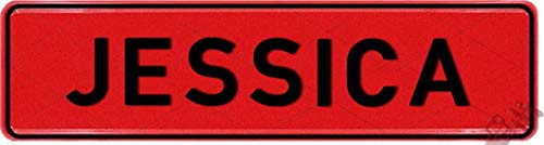Geprägtes Namensschild zum Selbstgestalten ✓ Witterungsbeständig Individuelles Metallschild, Aluminium-Schild | Autoschild mit Namen selbst gestalten | Aluschild Kfz-Kennzeichen-Schilder